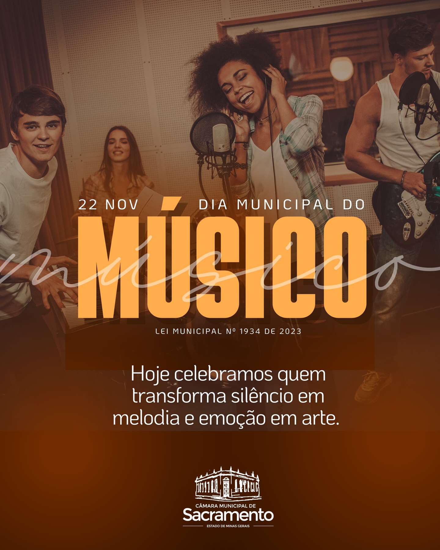 A data busca homenagear todos os músicos, profissionais e amadores
