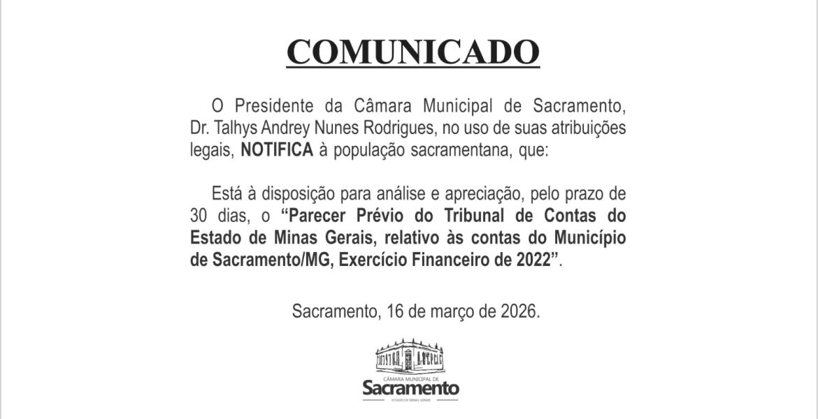 Edital de notificação disponível