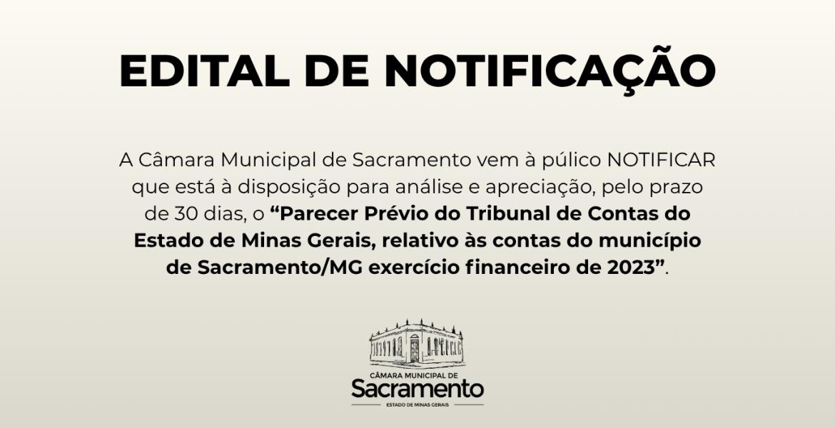 Parecer prévio do TCE-MG sobre as contas do município exercício financeiro 2023 está à disposição da população