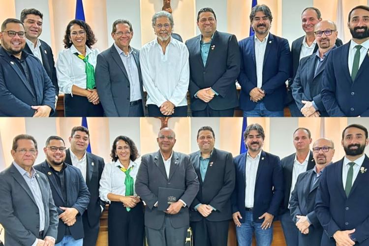 Vereadores e os homenageados da noite, Julio César e Walmor