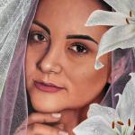 “Entre véus e lírios”, quadro premiado com a Medalha de Ouro