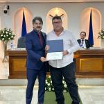 Kiko Bonfim e Michel Borges, servidor público homenageado